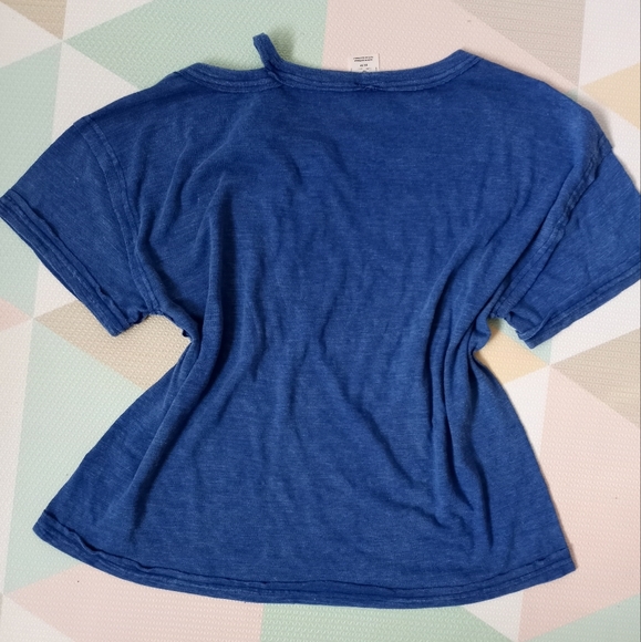 FREE PEOPLE We The Free Alex Tee Blue Lagoon NWOT Size XS - Picture 4 of 11